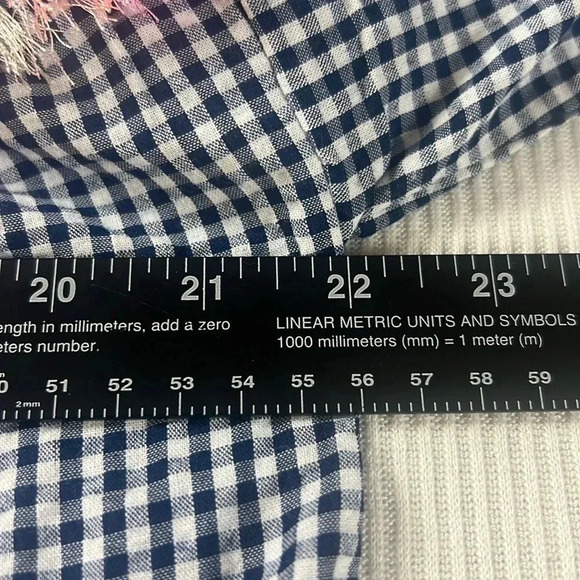 HAYDEN Los Angeles NWT Mini Dress Size MEDIUM Tassel Embroidered Gingham Pockets - Picture 8 of 13